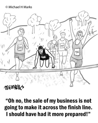 Selling a business is like running a marathon cartoon